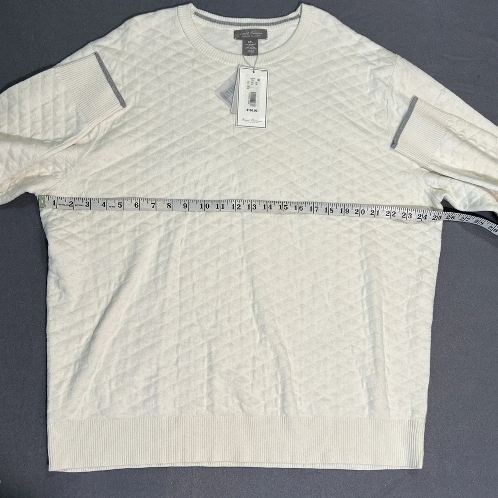 Daniel Cremieux Cotton Cashmere Blend Pullover Sweater Quilted Men's XXL Ivory - Picture 6 of 8
